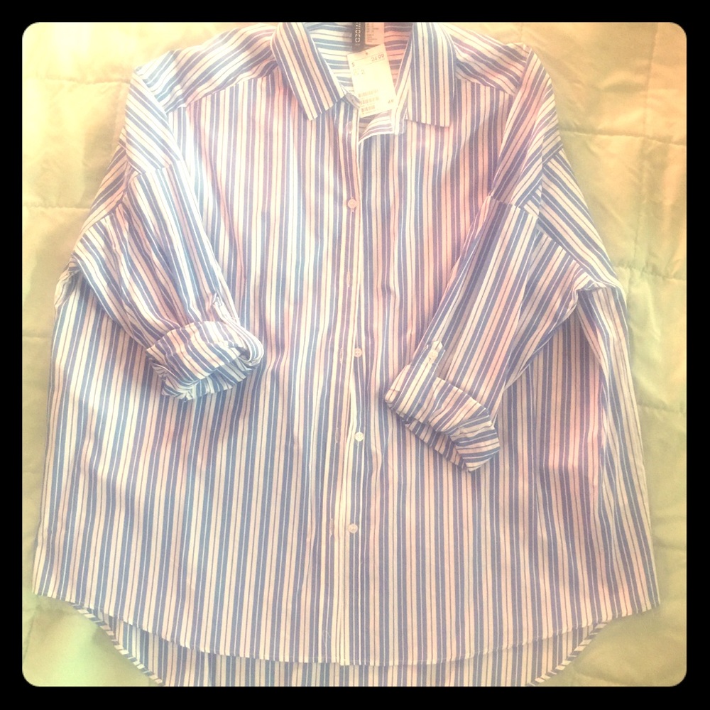H&M’s Women’s striped button down shirt